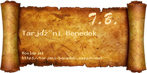 Tarjáni Benedek névjegykártya