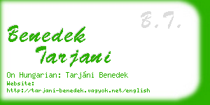 benedek tarjani business card